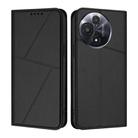 For TCL 60R 5G Strong Magnetic Frosted Flip Leather Phone Case(Black) - 1