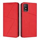 For TCL 403 Strong Magnetic Frosted Flip Leather Phone Case(Red) - 1
