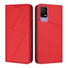 For TCL 405 / 406 / 408 Strong Magnetic Frosted Flip Leather Phone Case(Red) - 1