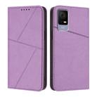 For TCL 405 / 406 / 408 Strong Magnetic Frosted Flip Leather Phone Case(Light Purple) - 1