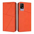 For TCL 405 / 406 / 408 Strong Magnetic Frosted Flip Leather Phone Case(Orange) - 1