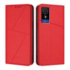 For TCL 501 Strong Magnetic Frosted Flip Leather Phone Case(Red) - 1