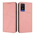 For TCL 501 Strong Magnetic Frosted Flip Leather Phone Case(Pink) - 1