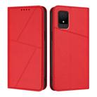 For TCL 502 / TCL K11 Strong Magnetic Frosted Flip Leather Phone Case(Red) - 1