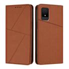 For TCL 502 / TCL K11 Strong Magnetic Frosted Flip Leather Phone Case(Coffee Color) - 1