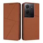For TCL 503 Strong Magnetic Frosted Flip Leather Phone Case(Coffee Color) - 1