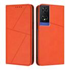 For TCL 505 Strong Magnetic Frosted Flip Leather Phone Case(Orange) - 1