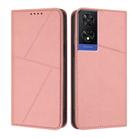 For TCL 505 Strong Magnetic Frosted Flip Leather Phone Case(Pink) - 1