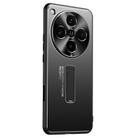 For OPPO Find X8 Pro Frosted Metal Hybrid TPU Holder Phone Case(Black) - 1