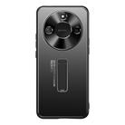 For Honor X60 Frosted Metal Hybrid TPU Holder Phone Case(Black) - 2
