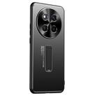 For Honor X60 Pro Frosted Metal Hybrid TPU Holder Phone Case(Black) - 1