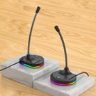 USB Multi-function Microphone RGB Light Built-in Sound Card(Black) - 1