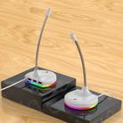 USB Multi-function Microphone RGB Light Built-in Sound Card(White) - 1