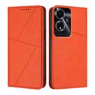 For OPPO A59 5G Strong Magnetic Frosted Flip Leather Phone Case(Orange) - 1
