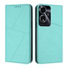For OPPO A59 5G Strong Magnetic Frosted Flip Leather Phone Case(Light Blue) - 1