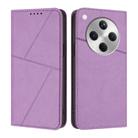 For OPPO Find X8 Strong Magnetic Frosted Flip Leather Phone Case(Light Purple) - 1