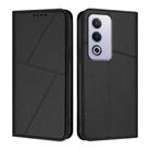 For OPPO A3 Japanese Strong Magnetic Frosted Flip Leather Phone Case(Black) - 1