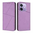 For OPPO A3x 5G Global Strong Magnetic Frosted Flip Leather Phone Case(Light Purple) - 1