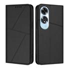 For OPPO A60 4G Strong Magnetic Frosted Flip Leather Phone Case(Black) - 1