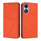 For OPPO A58 4G Strong Magnetic Frosted Flip Leather Phone Case(Orange) - 1