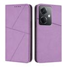 For OPPO K11 Strong Magnetic Frosted Flip Leather Phone Case(Light Purple) - 1