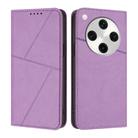For OPPO Find X8 Pro Strong Magnetic Frosted Flip Leather Phone Case(Light Purple) - 1