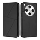 For OPPO Find X8 Pro Strong Magnetic Frosted Flip Leather Phone Case(Black) - 1