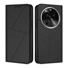 For OPPO Find X6 Pro Strong Magnetic Frosted Flip Leather Phone Case(Black) - 1