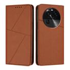 For OPPO Find X6 Strong Magnetic Frosted Flip Leather Phone Case(Coffee Color) - 1