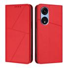 For OPPO A1 Pro Strong Magnetic Frosted Flip Leather Phone Case(Red) - 1