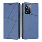 For OPPO A57 4G Strong Magnetic Frosted Flip Leather Phone Case(Royal Blue) - 1