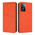 For OPPO A57 4G Strong Magnetic Frosted Flip Leather Phone Case(Orange) - 1