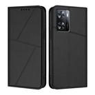 For OPPO A57 4G Strong Magnetic Frosted Flip Leather Phone Case(Black) - 1
