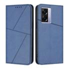 For OPPO A57 5G Strong Magnetic Frosted Flip Leather Phone Case(Royal Blue) - 1