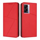 For OPPO A57 5G Strong Magnetic Frosted Flip Leather Phone Case(Red) - 1