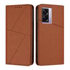 For OPPO A57 5G Strong Magnetic Frosted Flip Leather Phone Case(Coffee Color) - 1