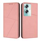 For OPPO A79 5G Strong Magnetic Frosted Flip Leather Phone Case(Pink) - 1