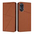 For OPPO Reno8 T 4G Strong Magnetic Frosted Flip Leather Phone Case(Coffee Color) - 1