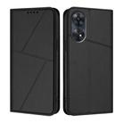 For OPPO Reno8 T 4G Strong Magnetic Frosted Flip Leather Phone Case(Black) - 1