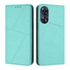 For OPPO Reno8 T 4G Strong Magnetic Frosted Flip Leather Phone Case(Light Blue) - 1
