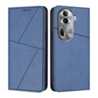 For OPPO Reno11 Pro Strong Magnetic Frosted Flip Leather Phone Case(Royal Blue) - 1