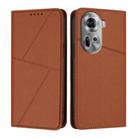 For OPPO Reno11 Global Strong Magnetic Frosted Flip Leather Phone Case(Coffee Color) - 1