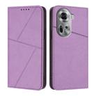 For OPPO Reno11 Global Strong Magnetic Frosted Flip Leather Phone Case(Light Purple) - 1