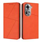 For OPPO Reno11 Global Strong Magnetic Frosted Flip Leather Phone Case(Orange) - 1