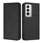 For OPPO Reno12 Strong Magnetic Frosted Flip Leather Phone Case(Black) - 1