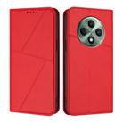 For OPPO Reno12 F 5G / 4G Strong Magnetic Frosted Flip Leather Phone Case(Red) - 1