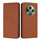 For OPPO Reno12 F 5G / 4G Strong Magnetic Frosted Flip Leather Phone Case(Coffee Color) - 1