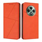 For OPPO Reno12 F 5G / 4G Strong Magnetic Frosted Flip Leather Phone Case(Orange) - 1