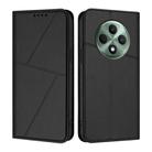 For OPPO Reno12 F 5G / 4G Strong Magnetic Frosted Flip Leather Phone Case(Black) - 1