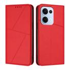 For OPPO Reno13 Global Strong Magnetic Frosted Flip Leather Phone Case(Red) - 1